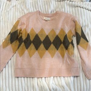 Preppy Pink Argyle Sweater